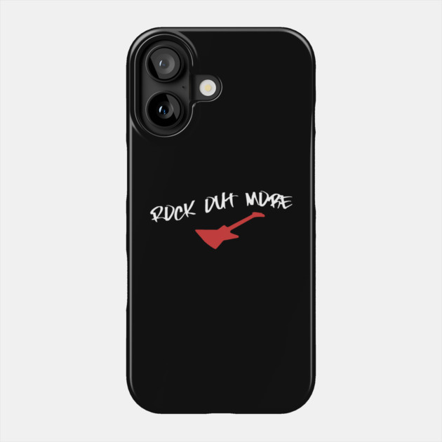 Rock Out More – Guitar Player Design for Music Lovers, Rock Band Fans, and Festival Streetwear Phone Case by DonWillisJrArt