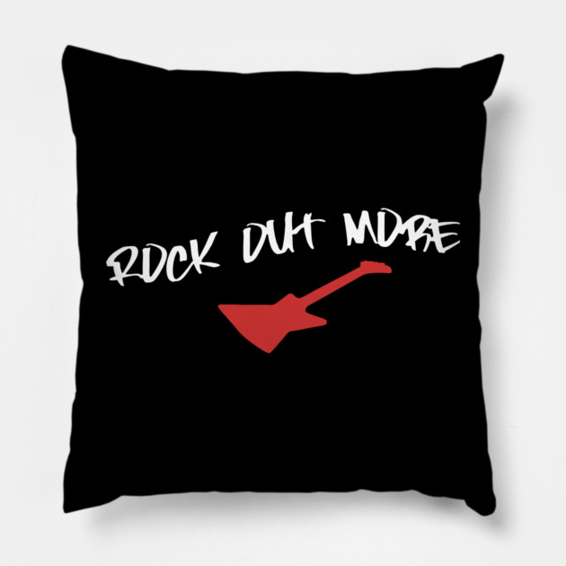Rock Out More – Guitar Player Design for Music Lovers, Rock Band Fans, and Festival Streetwear Pillow by DonWillisJrArt