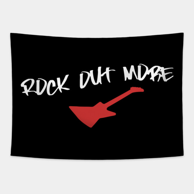 Rock Out More – Guitar Player Design for Music Lovers, Rock Band Fans, and Festival Streetwear Tapestry by DonWillisJrArt
