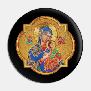 Our Lady of Perpetual Help Blessed Mother Mary Catholic Icon Pin