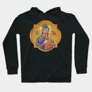 Our Lady of Perpetual Help Blessed Mother Mary Catholic Icon Hoodie