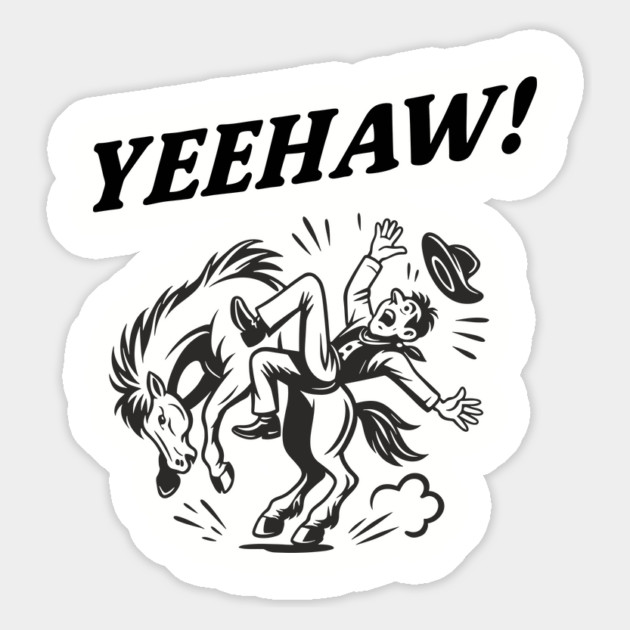 Yeehaw Cowboy Funny Rodeo Country Living Magnet by Anticorporati