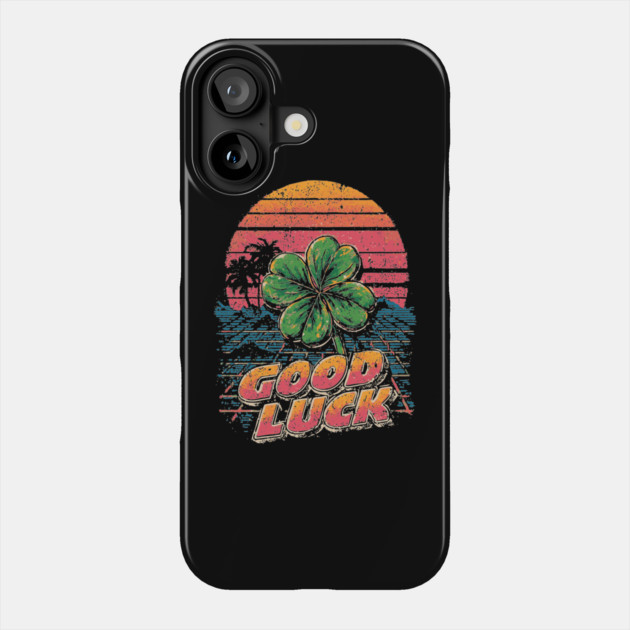 Four Leaf Clover with Sunset Gradient Phone Case by TuncGK