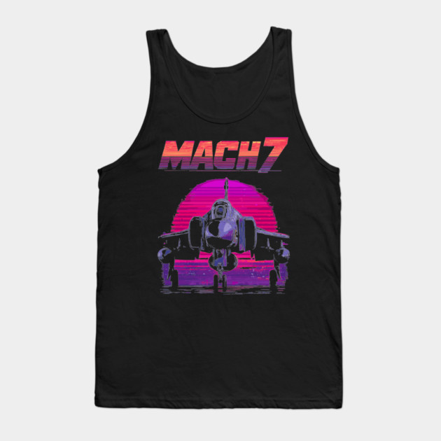 Mach 7 Fighter Jet in Neon Sky Tank Top by TuncGK