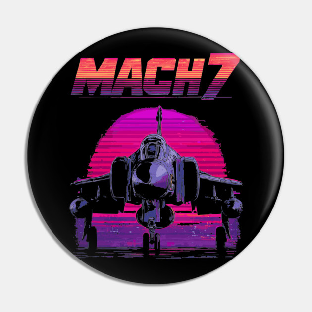 Mach 7 Fighter Jet in Neon Sky Pin by TuncGK