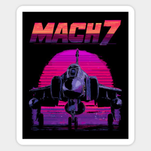 Mach 7 Fighter Jet in Neon Sky Sticker