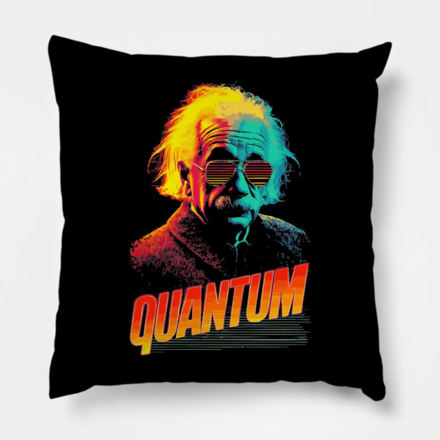 Quantum Einstein in Neon Colors Pillow by TuncGK