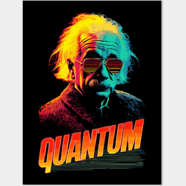 Quantum Einstein in Neon Colors Wall Art by TuncGK
