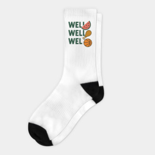 Funny Meme Saying, Watermelon, Chicken, Basketball Lover Socks