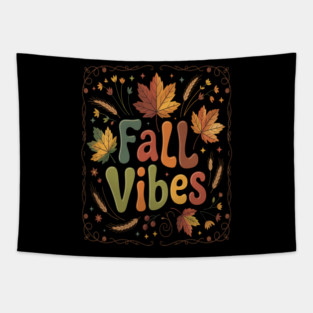 Fall Vibes Floral Fall Tapestry