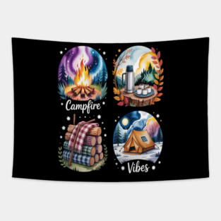 Fall Camping Fall Vibes Tapestry