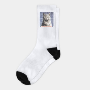 Certified Cat Therapist – Indigo Hmong Pattern Style Socks