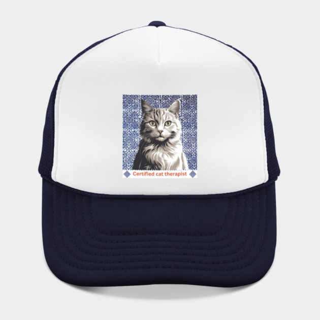 Certified Cat Therapist – Indigo Hmong Pattern Style by Pimcolle