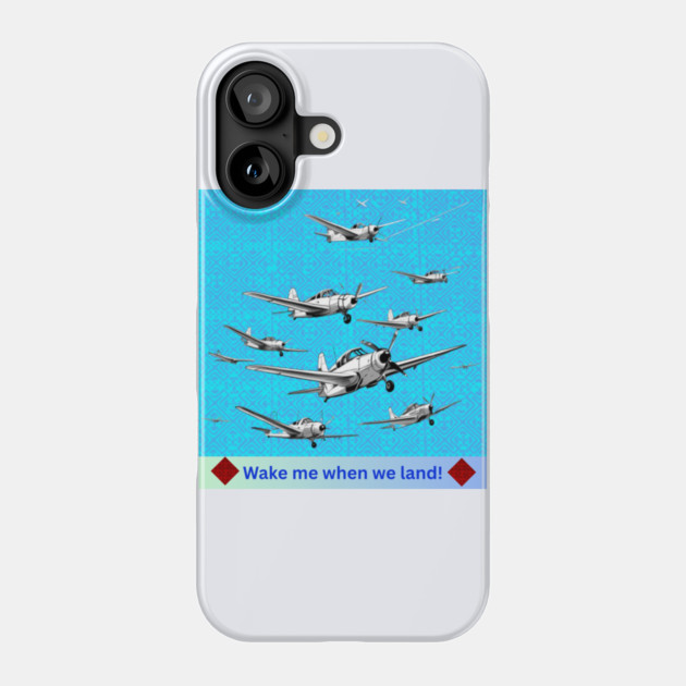 Wake Me When We Land – Vintage Plane Flight on Hmong Indigo Phone Case by Pimcolle