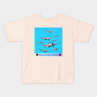 Wake Me When We Land – Vintage Plane Flight on Hmong Indigo Kids T-Shirt