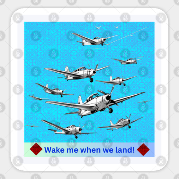 Wake Me When We Land – Vintage Plane Flight on Hmong Indigo Sticker by Pimcolle
