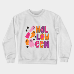 Halloween+Doodle+Preppy+Ghost Crewneck Sweatshirt