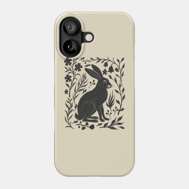 Linocut Hare Phone Case by GoshWow®
