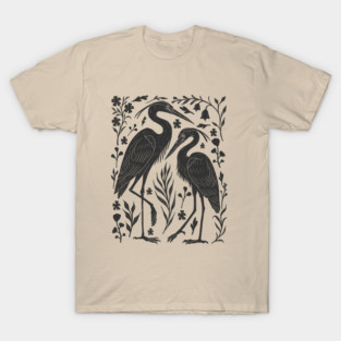 Linocut Herons T-Shirt