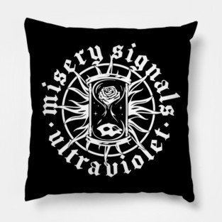 Misery Signals – Ultraviolet Rose & Skull Hourglass Art Pillow