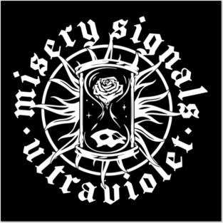 Misery Signals – Ultraviolet Rose & Skull Hourglass Art Posters and Art