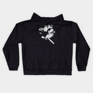 smoking cat Kids Hoodie