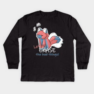 Let me ERASE the bad thing! - Eraser-Fox Kids Long Sleeve T-Shirt
