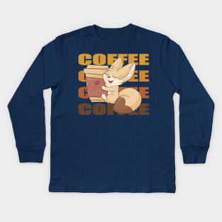 COFFEE - Fennec Fox Kids Long Sleeve T-Shirt