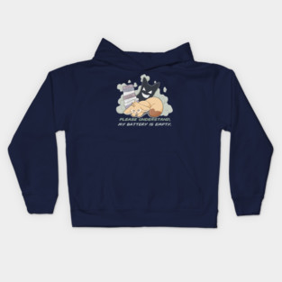 Please understand, my Battery is empty! - Fennec Fox Kids Hoodie
