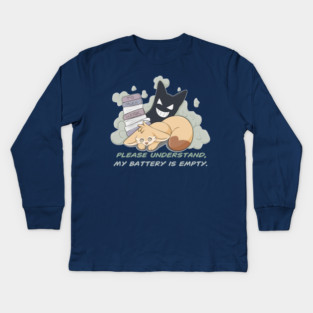 Please understand, my Battery is empty! - Fennec Fox Kids Long Sleeve T-Shirt
