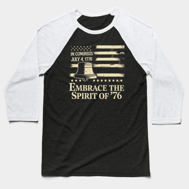 Patriotic American History Gift Baseball T-Shirt by stitchloom