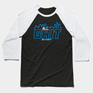 Detroit Lions ALL GRIT Football design Baseball T-Shirt