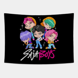 Saja Boys Chibi Boy Band Group Shot Tapestry