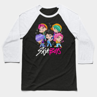 Saja Boys Chibi Boy Band Group Shot Baseball T-Shirt