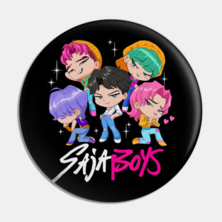 Saja Boys Chibi Boy Band Group Shot Pin