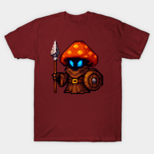 Shroomguard Sentinel – Mushroom Spear Knight Pixel Art OC T-Shirt