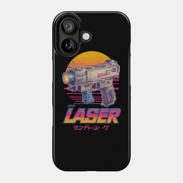 Retro Laser Gun with Japanese Text Phone Case by TuncGK