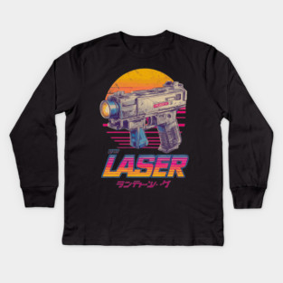 Retro Laser Gun with Japanese Text Kids Long Sleeve T-Shirt