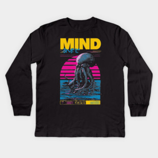 Octopus Mind in Synthwave Reality Kids Long Sleeve T-Shirt