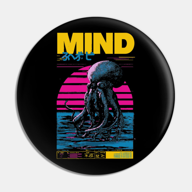 Octopus Mind in Synthwave Reality Pin by TuncGK