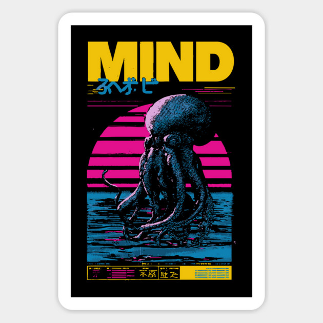 Octopus Mind in Synthwave Reality Magnet by TuncGK