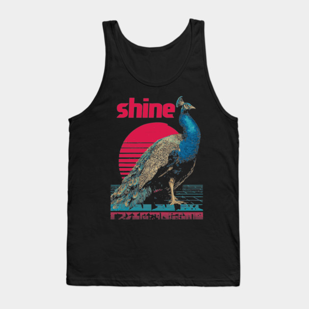 Peacock Shine in Retro Sunset Tank Top by TuncGK