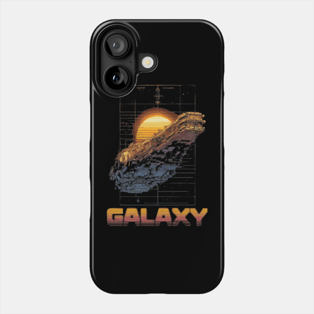 Retro Galaxy Spaceship - Synthwave Futuristic Phone Case by TuncGK