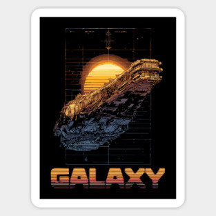 Retro Galaxy Spaceship - Synthwave Futuristic Sticker