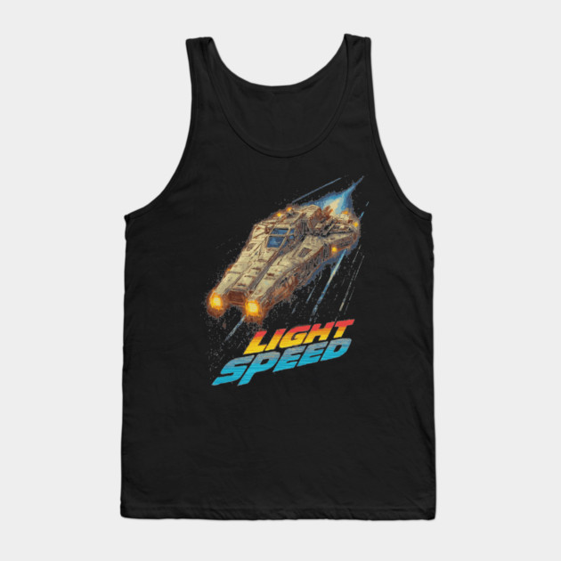 Light Speed - Retro Sci-Fi Spaceship Tank Top by TuncGK