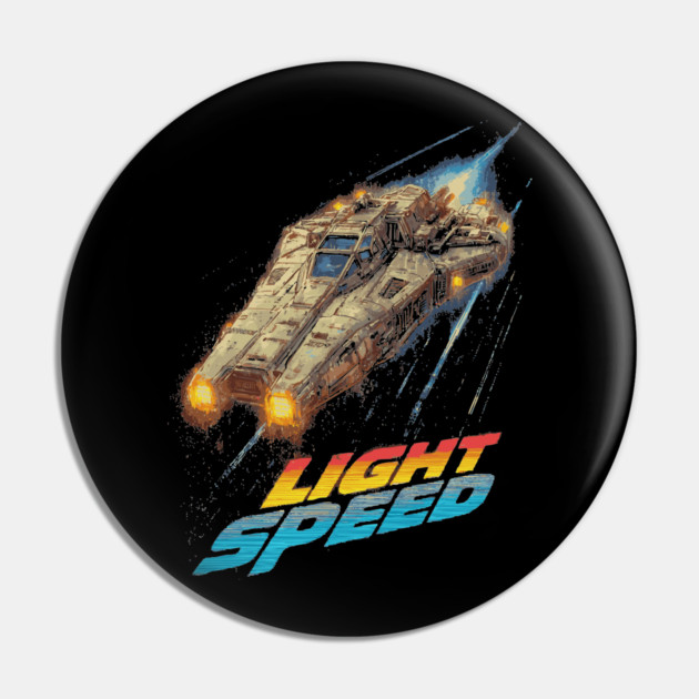 Light Speed - Retro Sci-Fi Spaceship Pin by TuncGK