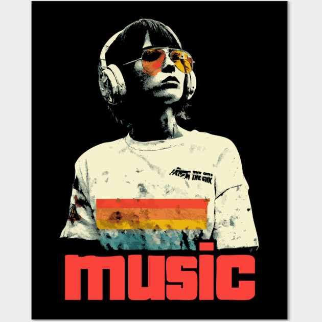 80s New Wave Music Girl Wall Art by TuncGK