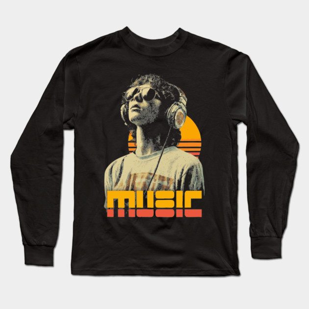 80s Retro Music Lover - Vintage Typography Long Sleeve T-Shirt by TuncGK