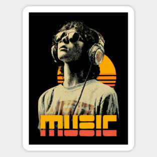 80s Retro Music Lover - Vintage Typography Sticker
