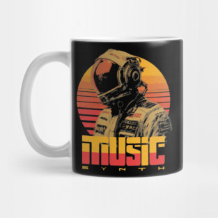 Retro Synthwave Astronaut DJ - Music and Space Lovers Mug